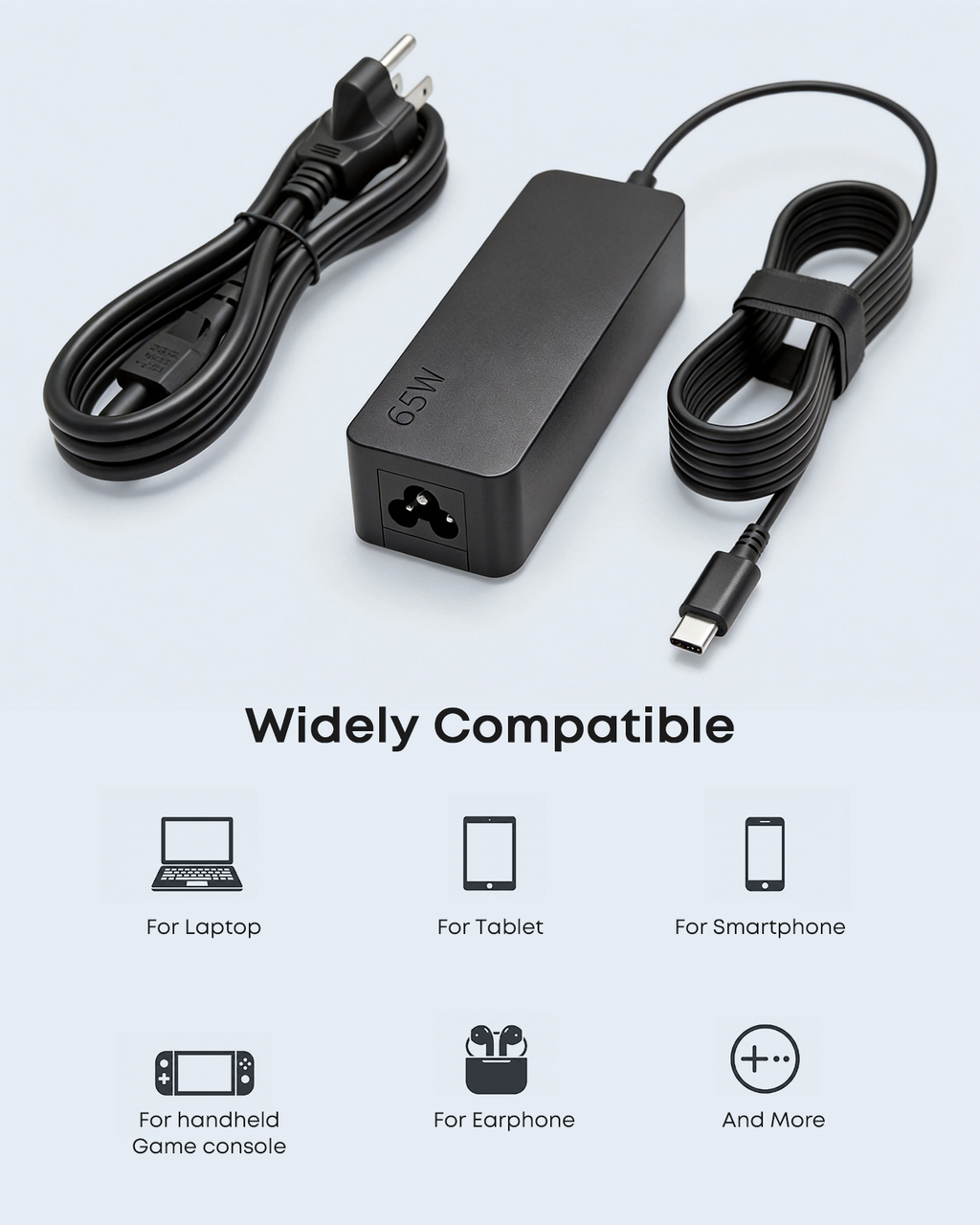 Dongerdi 65W 45W USB C Charger for Lenovo, Dell, HP Laptop and More